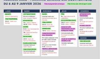 PLANNING DU 6 AU 10 JANVIER 2026